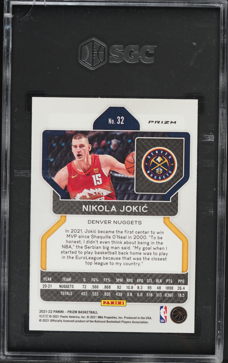 2021 Panini Prizm Ruby Wave Nikola Jokic #32 SGC 9.5 MINT+