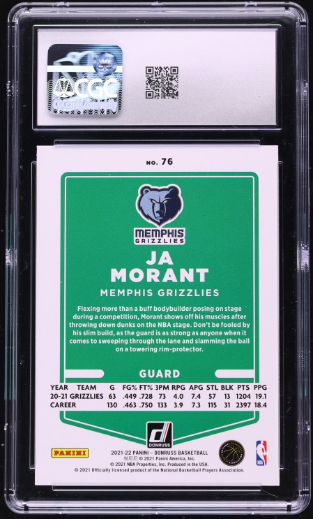 2021 Donruss Orange Laser Ja Morant #76 CGC 8.5 NM-MT+