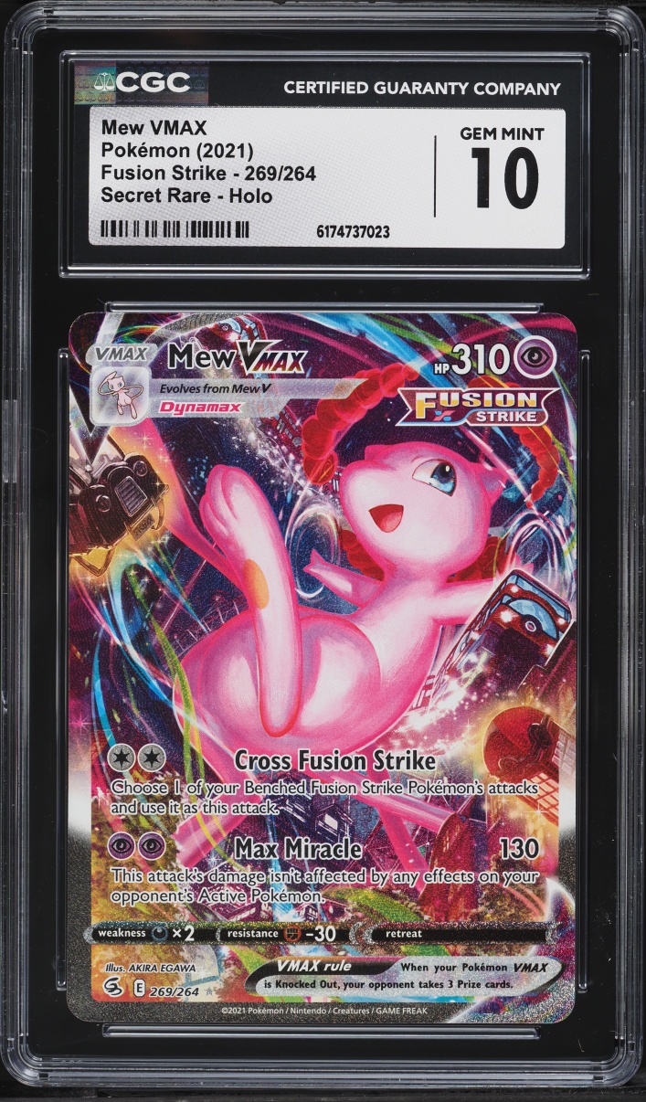 2021 Pokemon Sword & Shield Fusion Strike Full Art Mew VMAX #269 CGC 10 GEM MINT