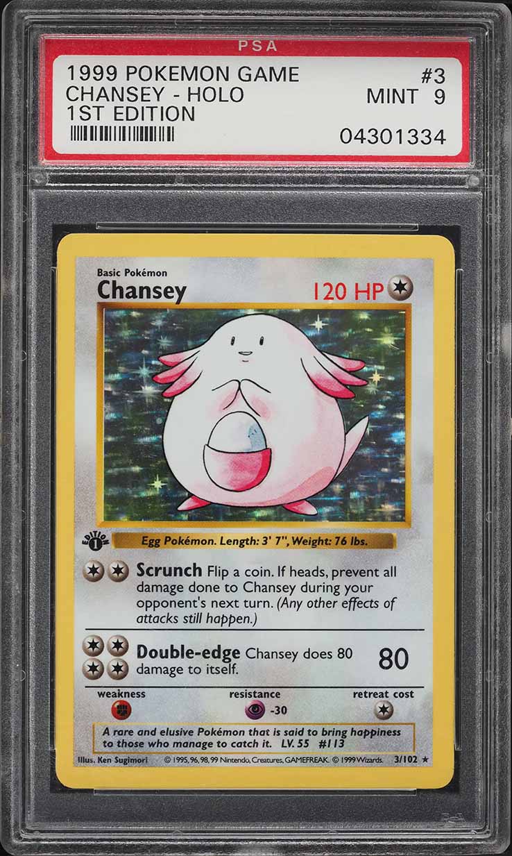 1996 Pokemon Japanese Base Set No Rarity Symbol Holo Chansey #113