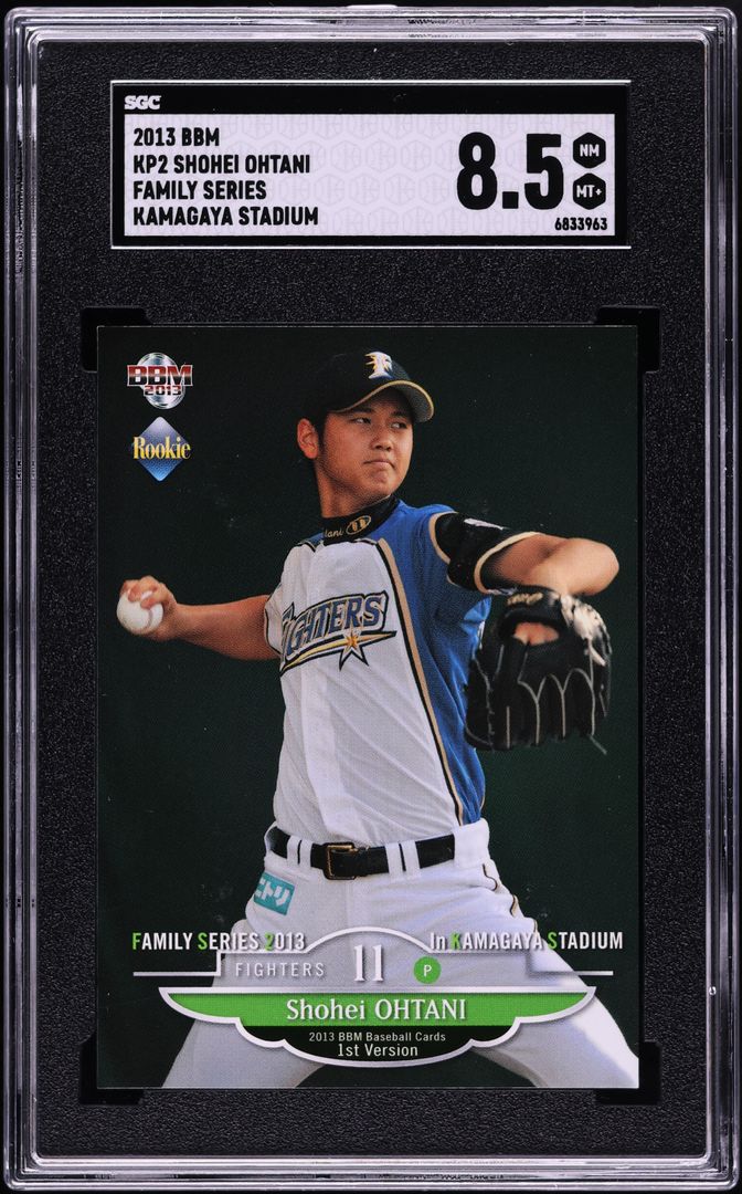 2013 BBM Family Series Kamagaya Stadium Shohei Ohtani ROOKIE #KP2 SGC 8.5 NM-MT+