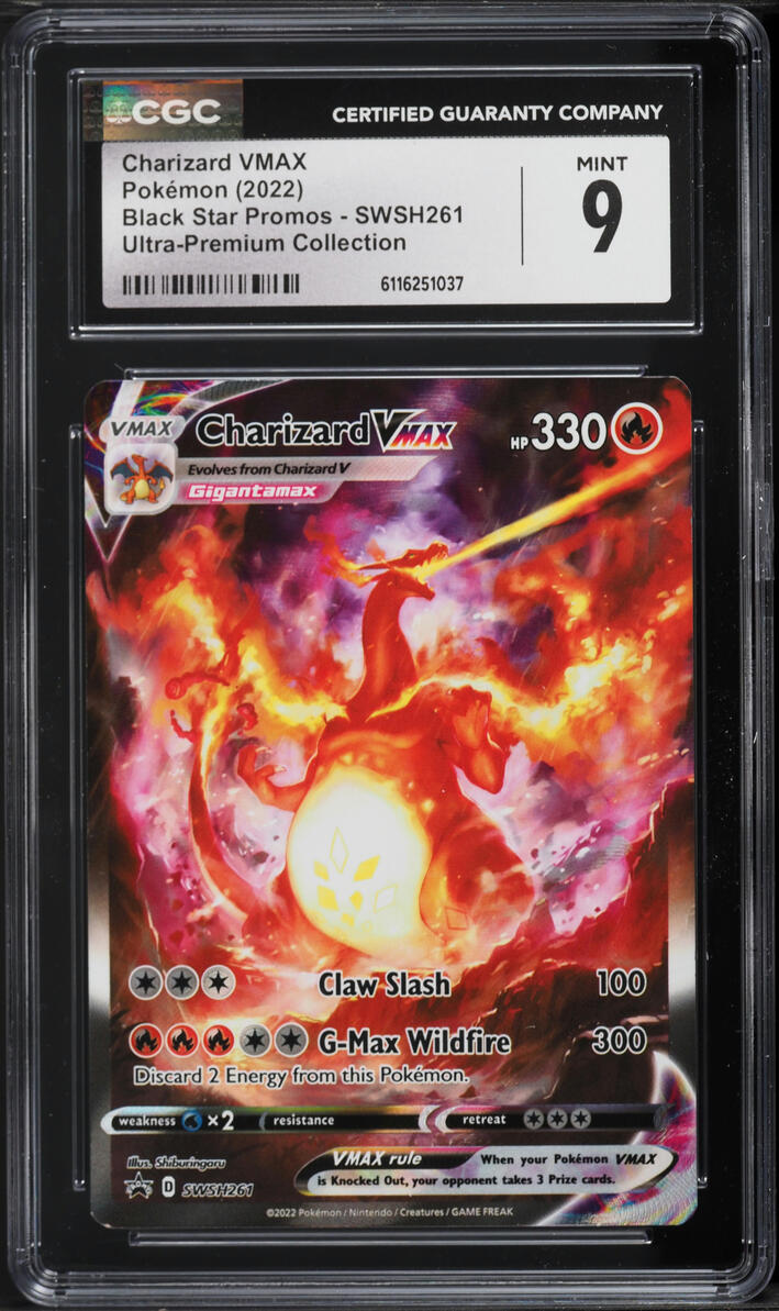 2022 Pokemon Sword & Shield Promo Ultra Premium Alt Art Charizard VMAX #SWSH261 CGC 9 MINT