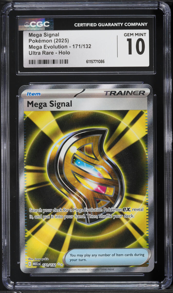 2025 Pokemon Mega Evolution Full Art Mega Signal #171 CGC 10 GEM MINT