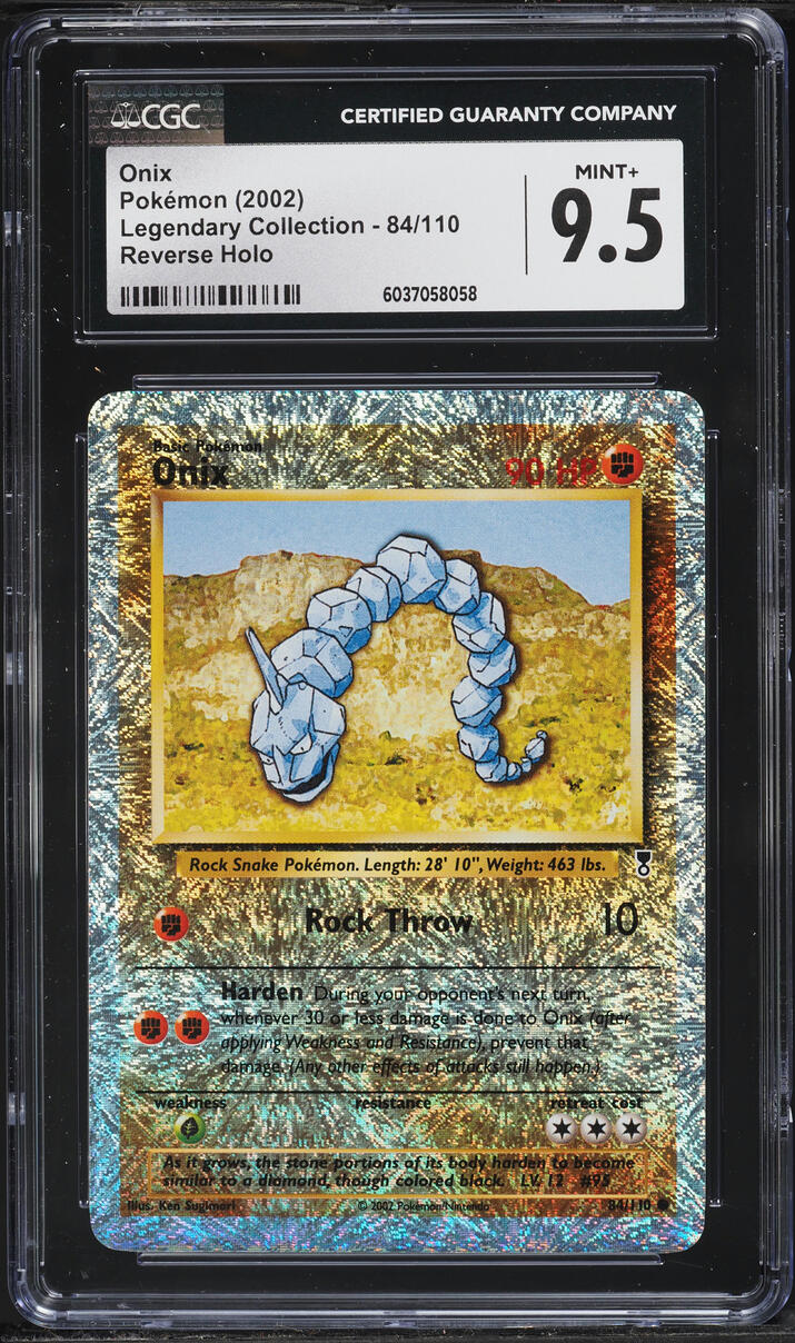2002 Pokemon Legendary Collection Reverse Holo Onix #84 CGC 9.5 MINT+