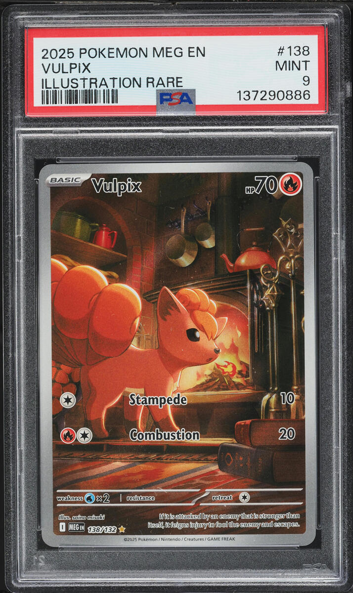 2025 Pokemon Mega Evolution IR Vulpix #138 PSA 9 MINT