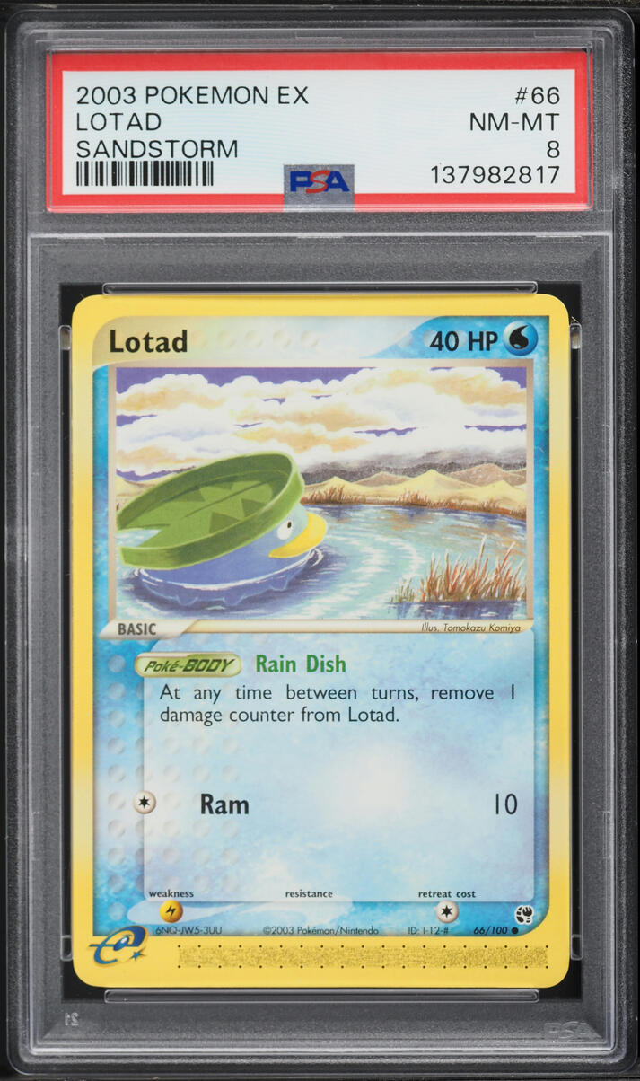 2003 Pokemon EX Sandstorm Lotad #66 PSA 8 NM-MT
