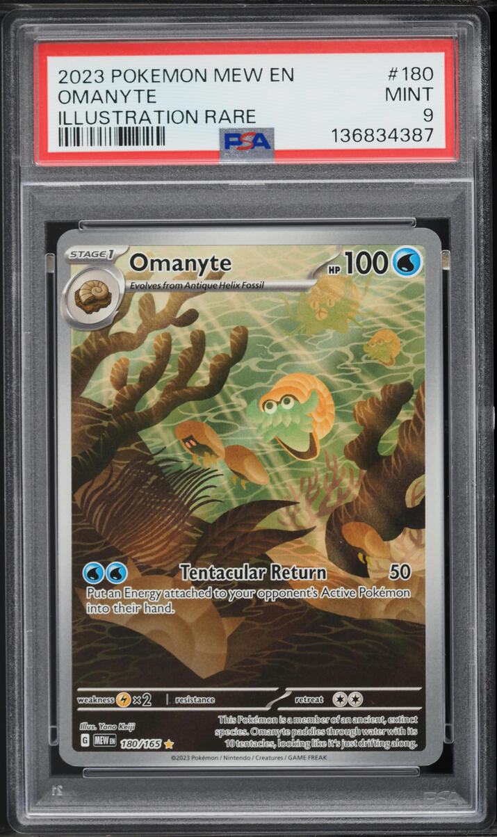 2023 Pokemon Scarlet & Violet 151 IR Omanyte #180 PSA 9 MINT