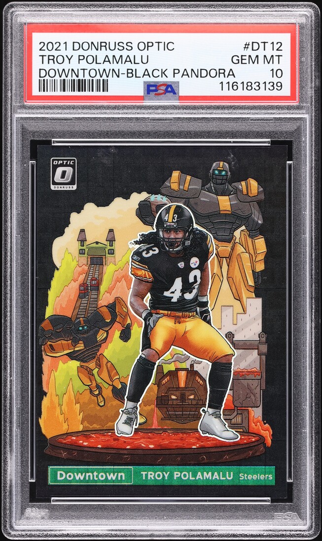 2021 Donruss Optic Downtown Black Pandora Troy Polamalu /25 #DT-12 PSA 10 GEM