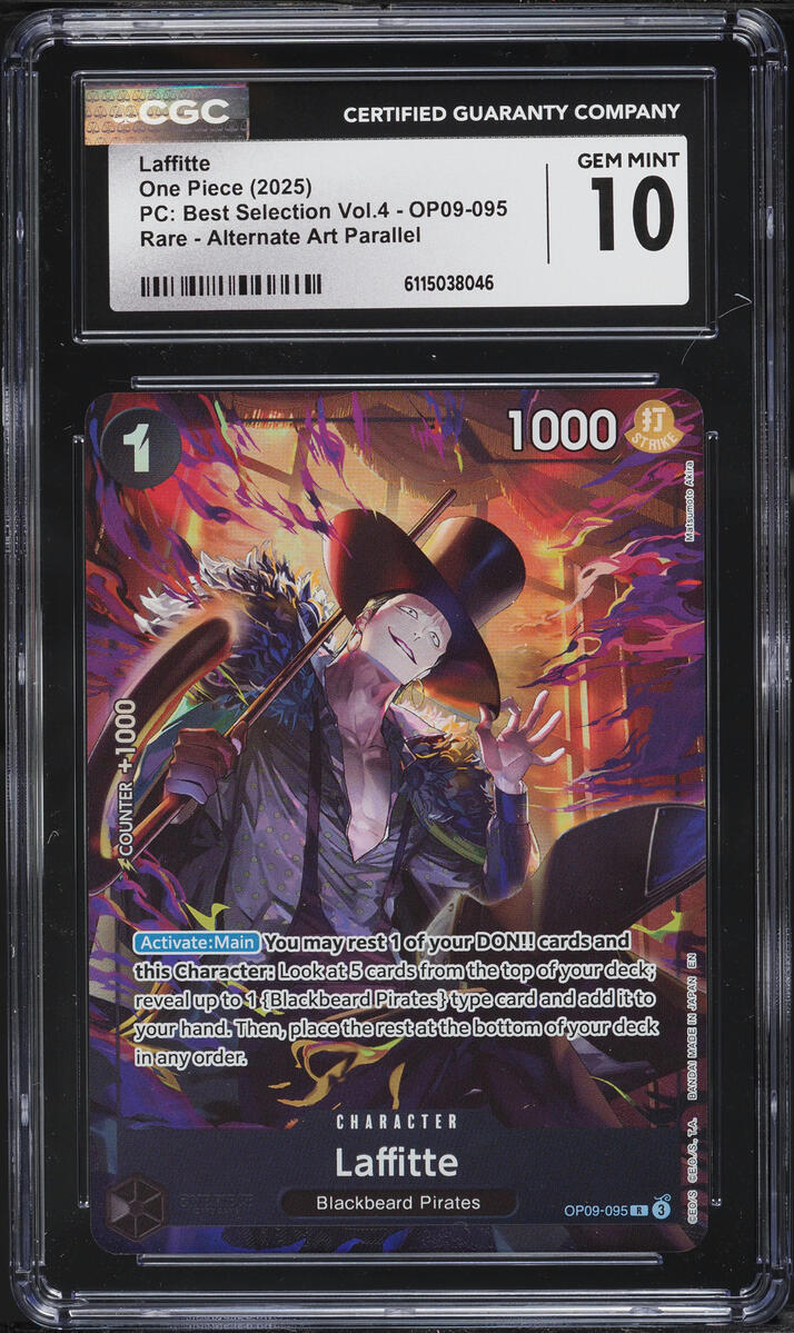 2025 One Piece Premium Best Selection Vol 4 Alt Art Laffitte #OP09-095 CGC 10 GEM MINT