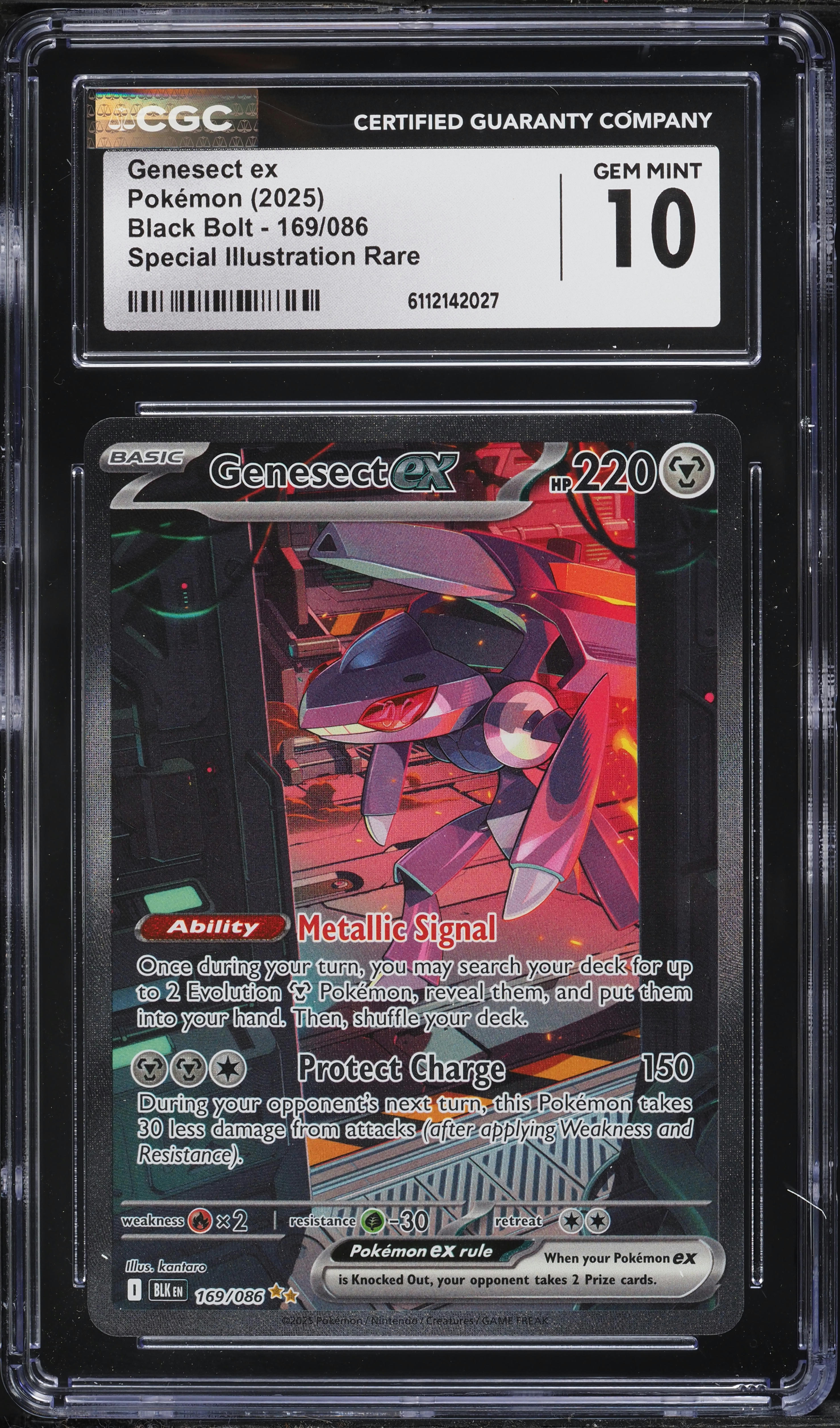 2025 Pokemon Scarlet & Violet Black Bolt SIR Genesect EX #169 CGC 10 GEM MINT