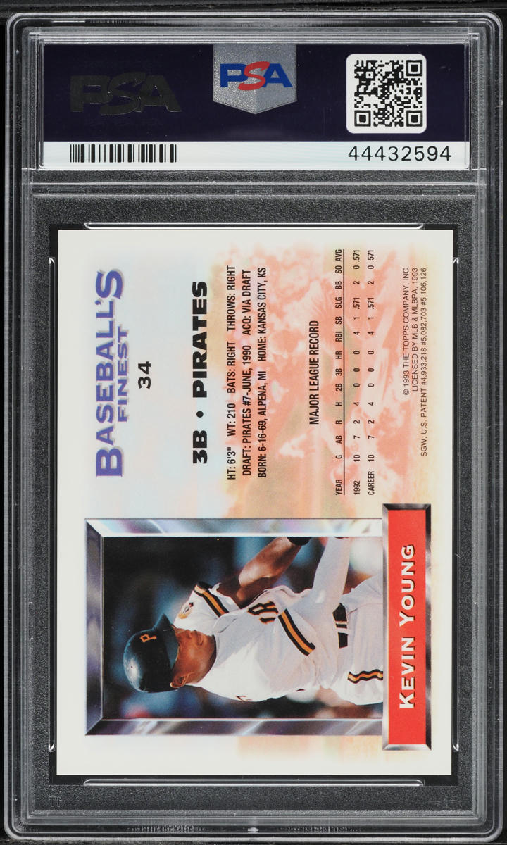 1993 Finest Refractor Kevin Young #34 PSA 8 NM-MT