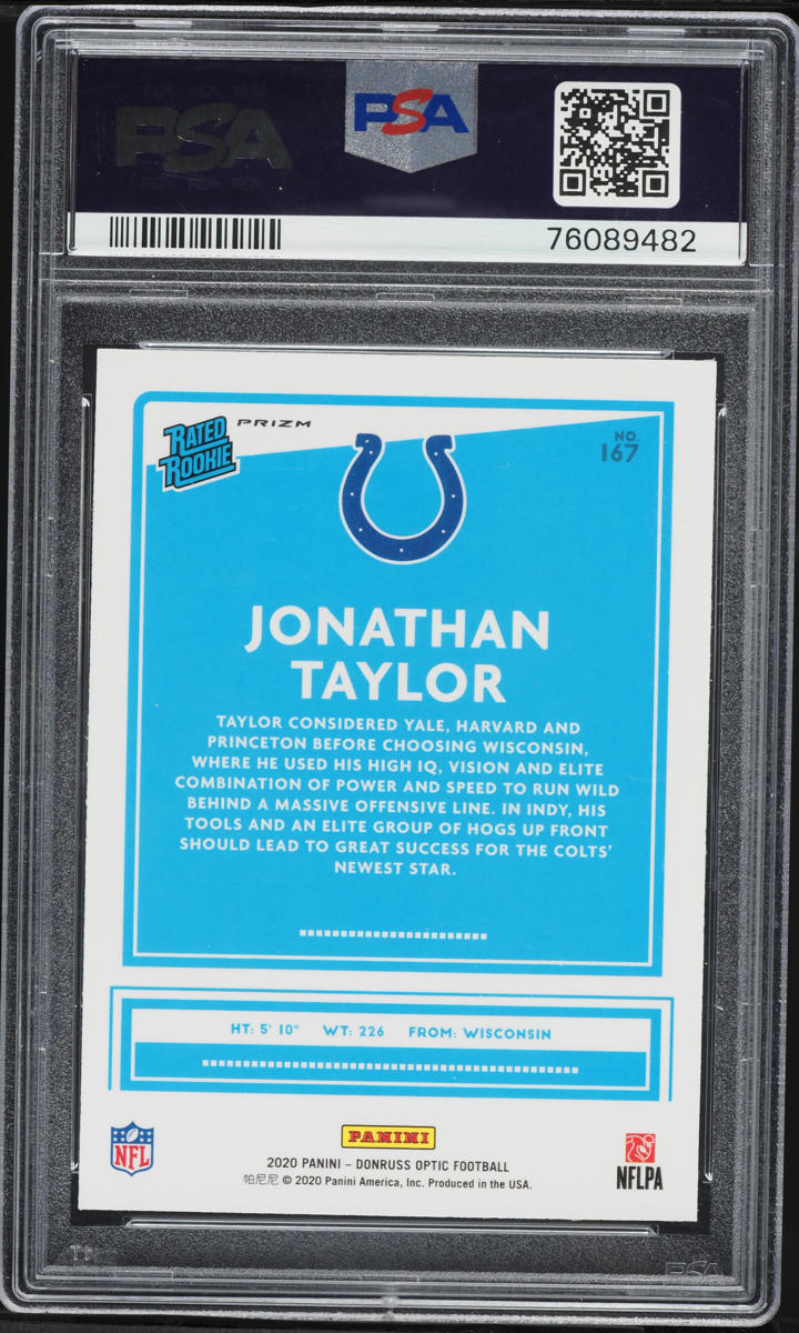 2020 Donruss Optic Red Mojo Jonathan Taylor ROOKIE #167 PSA 10 GEM MINT