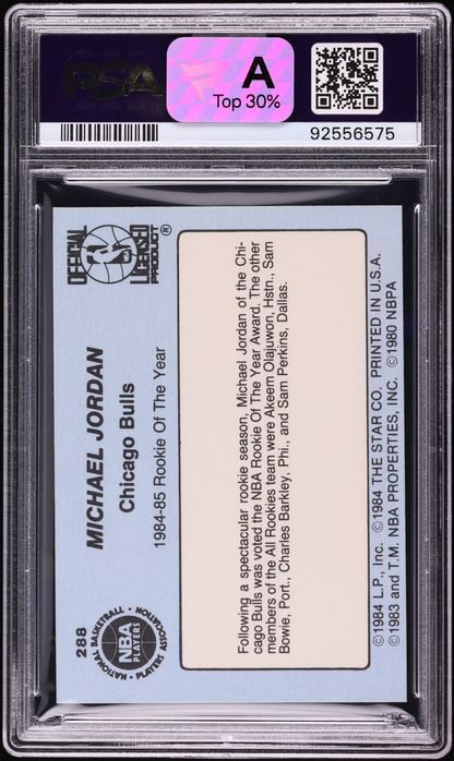1984 Star Basketball Michael Jordan ROOKIE #288 PSA 7 NRMT