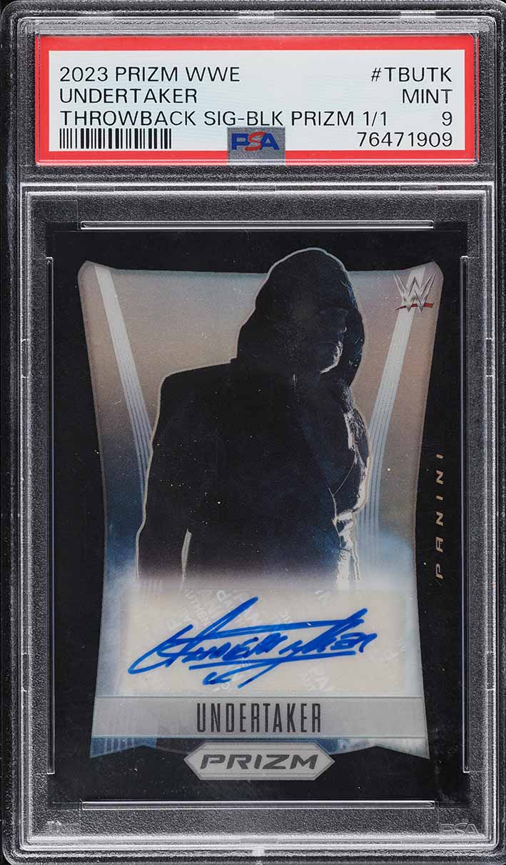 2023 Panini Prizm WWE Throwback Black Undertaker AUTO 1/1 #TBUTK PSA 9 MINT