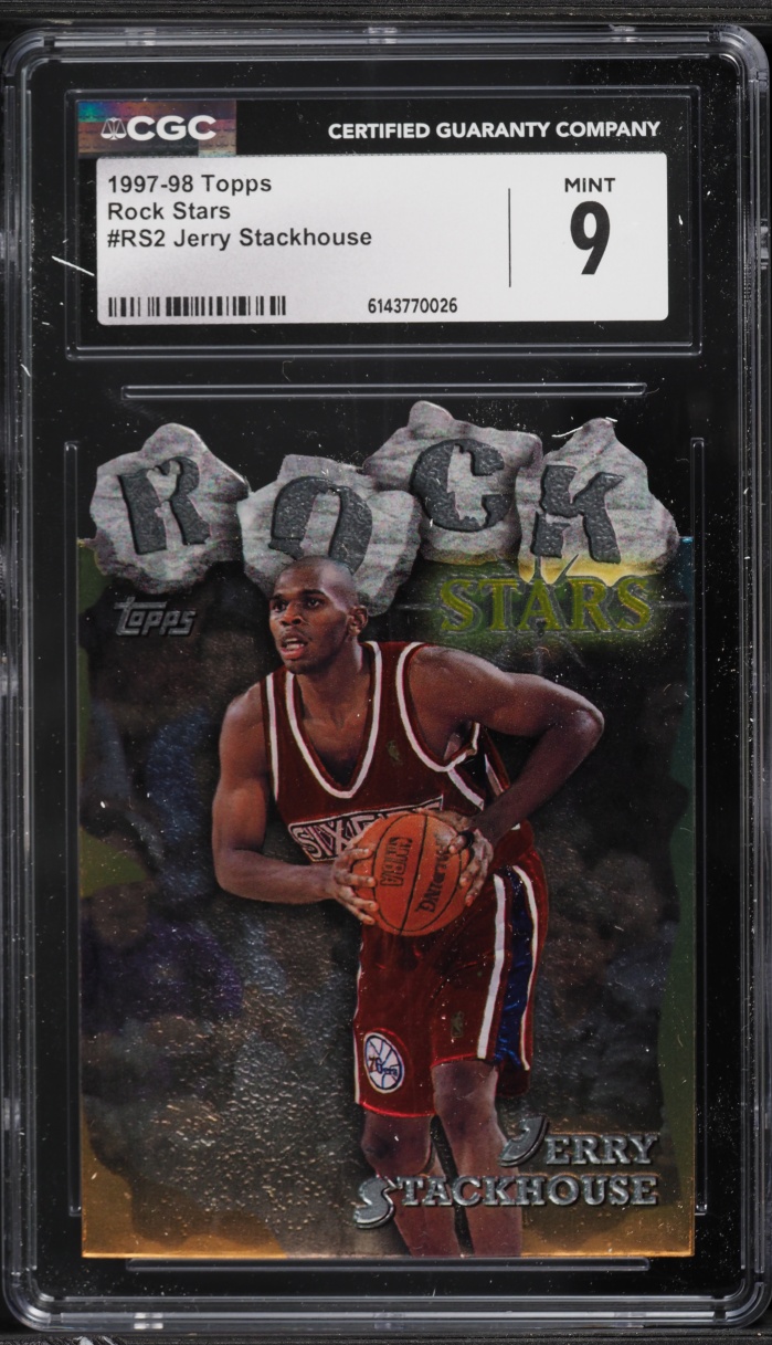 1997 Topps Rock Stars Daie-Cut Jerry Stackhouse #RS2 CGC 9 MINT