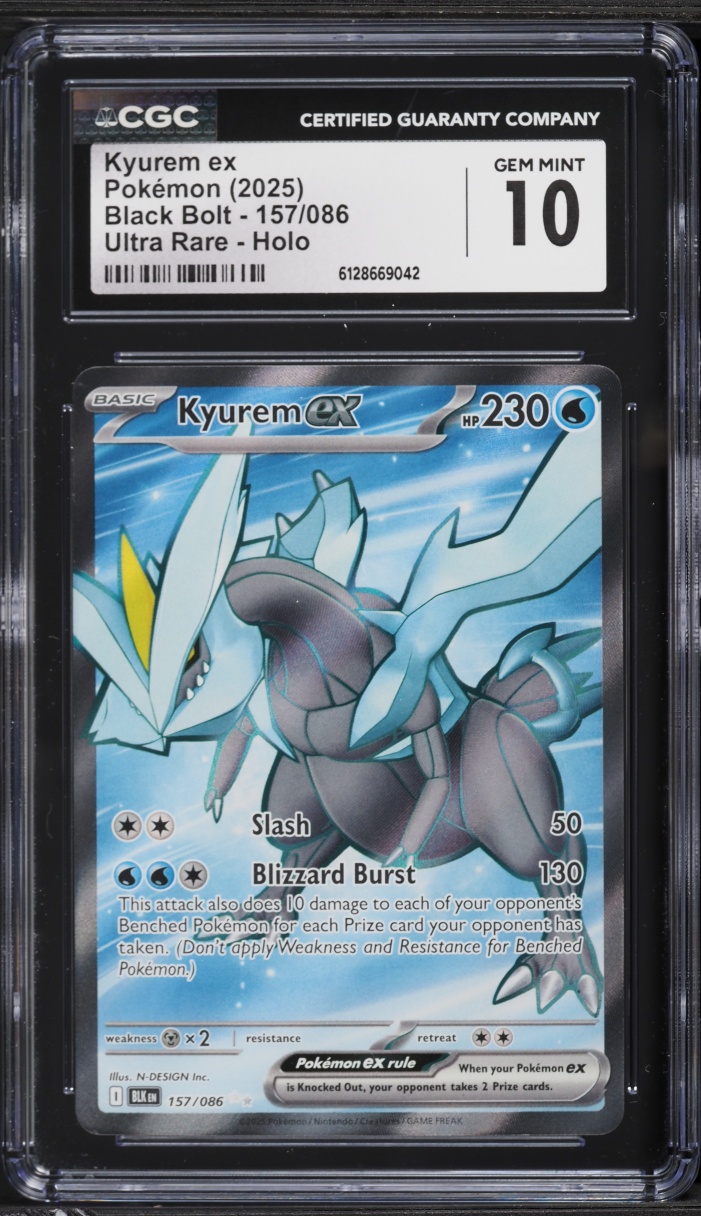 2025 Pokemon Scarlet & Violet Black Bolt Full Art Kyurem ex #157 CGC 10 GEM MINT
