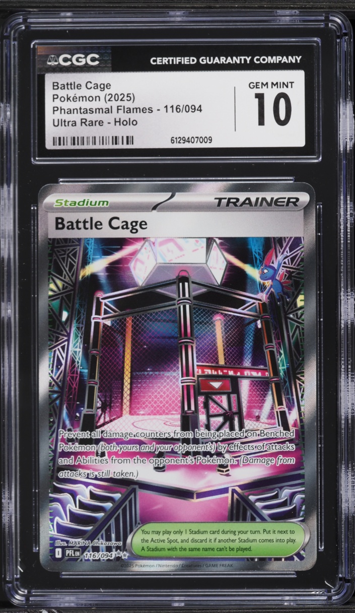 2025 Pokemon Mega Phantasmal Flames Full Art Battle Cage #116 CGC 10 GEM MINT