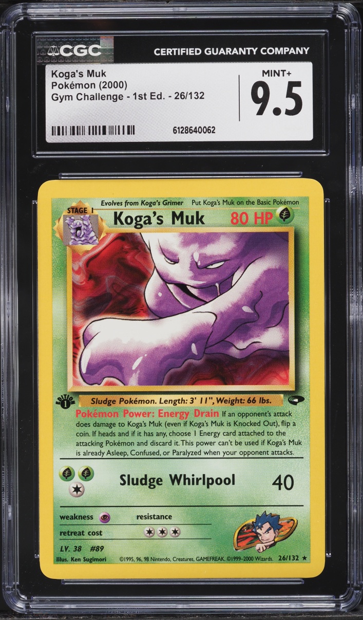 2000 Pokemon Gym Challenge 1st Edition Koga's Muk #26 CGC 9.5 MINT+