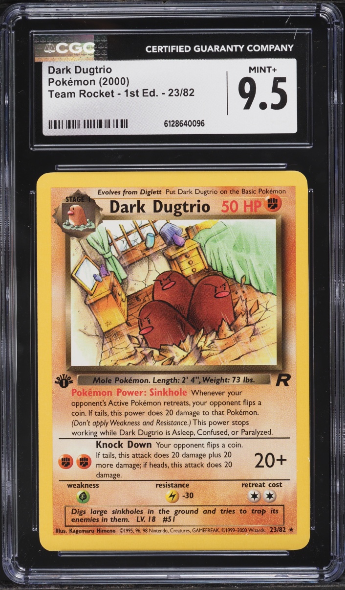 2000 Pokemon Team Rocket 1st Edition Dark Dugtrio #23 CGC 9.5 MINT+