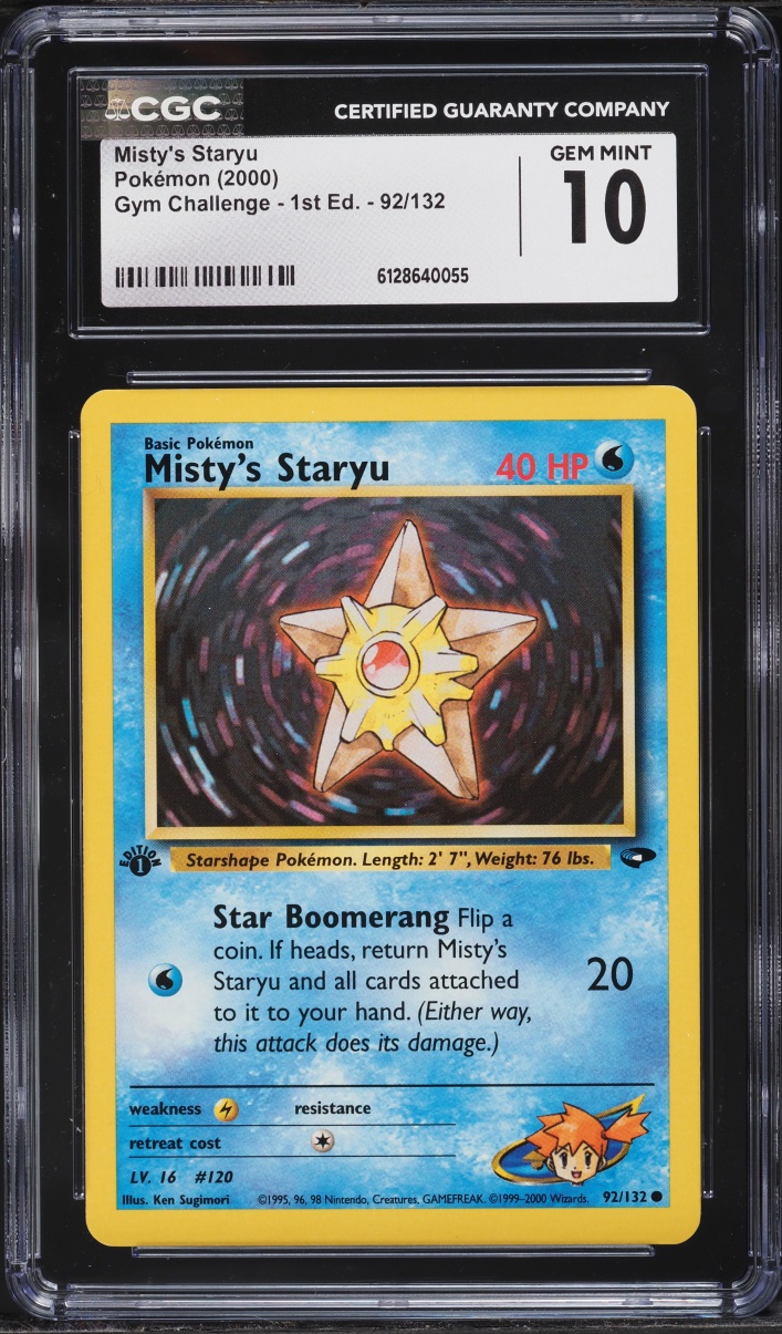 2000 Pokemon Gym Challenge 1st Edition Misty's Staryu #92 CGC 10 GEM MINT