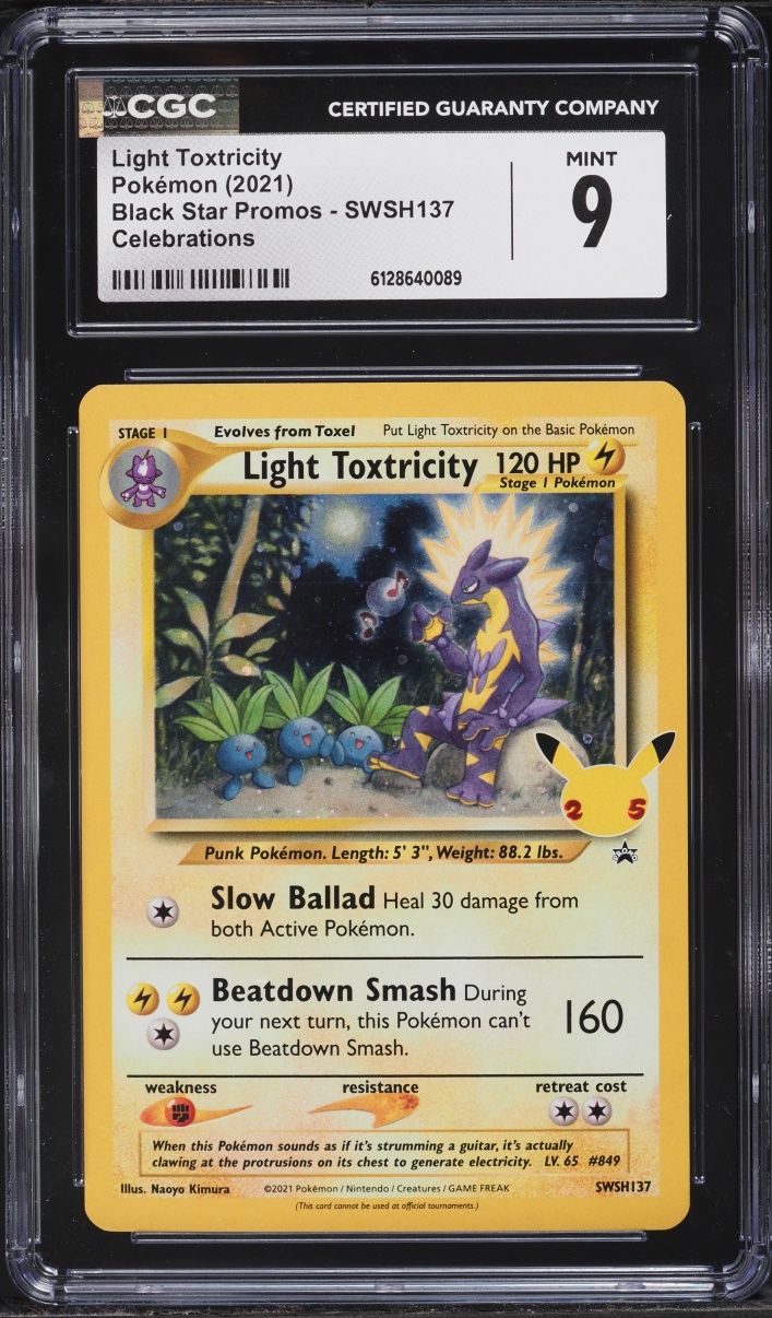 2021 Pokemon Sword & Shield Promo Celebrations Light Toxtricity #SWSH137 CGC 9 MINT