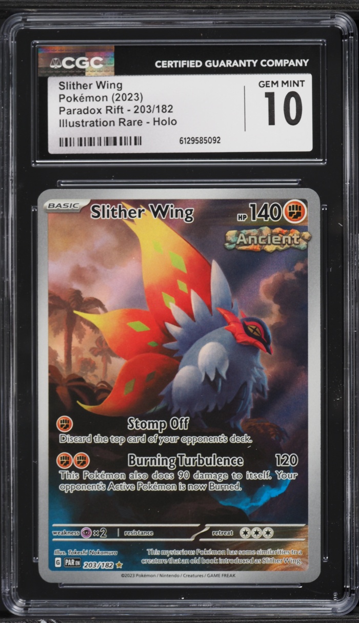 2023 Pokemon Scarlet & Violet Paradox Rift IR Slither Wing #203 CGC 10 GEM MINT