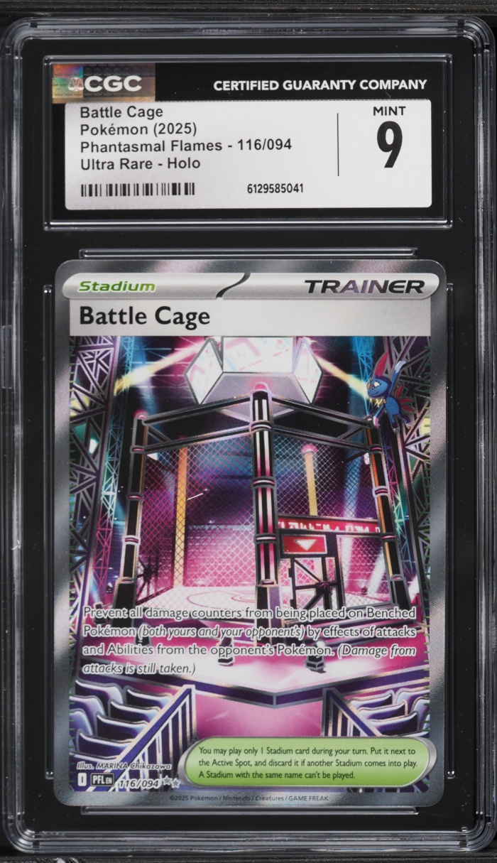 2025 Pokemon Mega Phantasmal Flames Full Art Battle Cage #116 CGC 9 MINT
