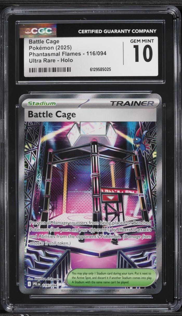 2025 Pokemon Mega Phantasmal Flames Full Art Battle Cage #116 CGC 10 GEM MINT