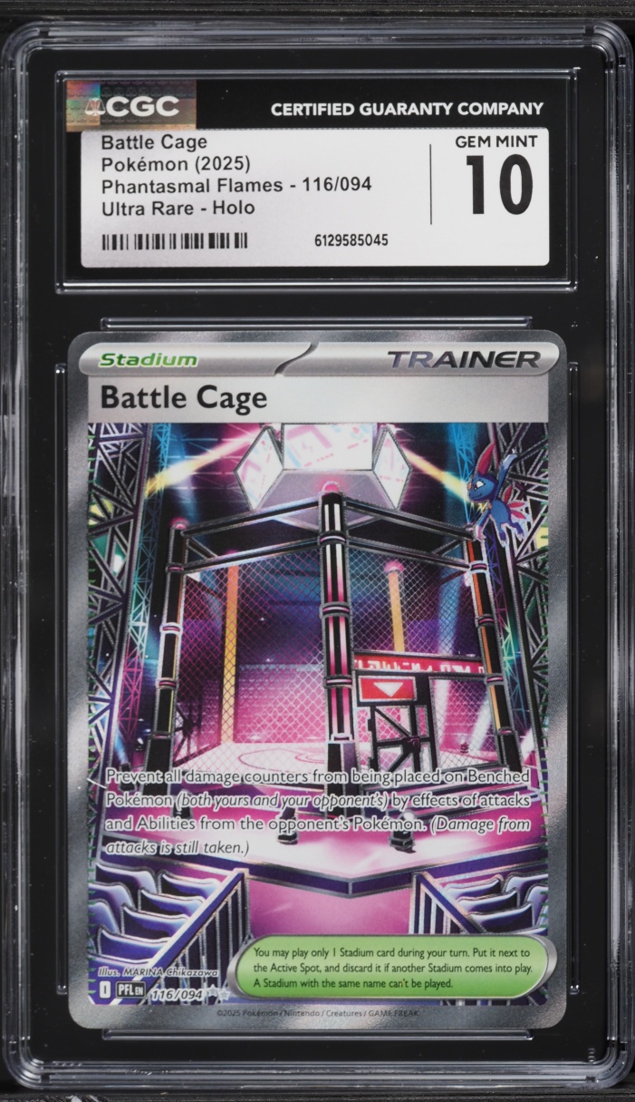 2025 Pokemon Mega Phantasmal Flames Full Art Battle Cage #116 CGC 10 GEM MINT