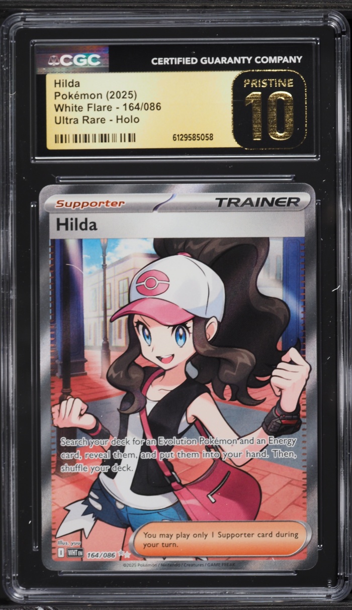 2025 Pokemon Scarlet & Violet White Flare Full Art Hilda #164 CGC 10 PRISTINE