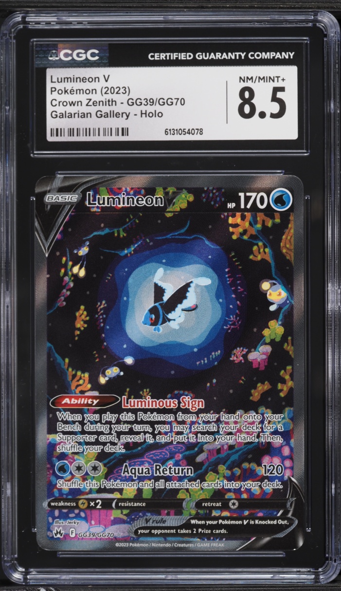 2023 Pokemon Sword & Shield Crown Zenith Alt Art Lumineon V #GG39 CGC 8.5 NM-MT+