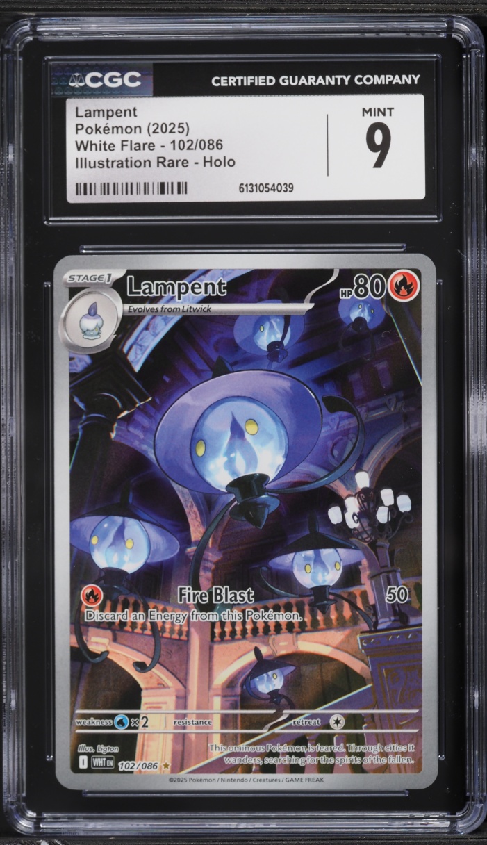 2025 Pokemon Scarlet & Violet White Flare IR Lampent #102 CGC 9 MINT
