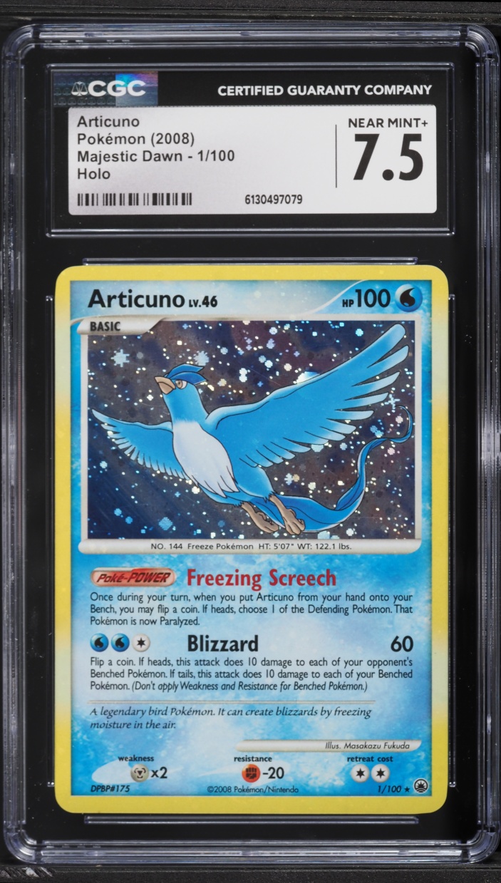2008 Pokemon Diamond & Pearl Majestic Dawn Holo Articuno #1 CGC 7.5 NRMT+