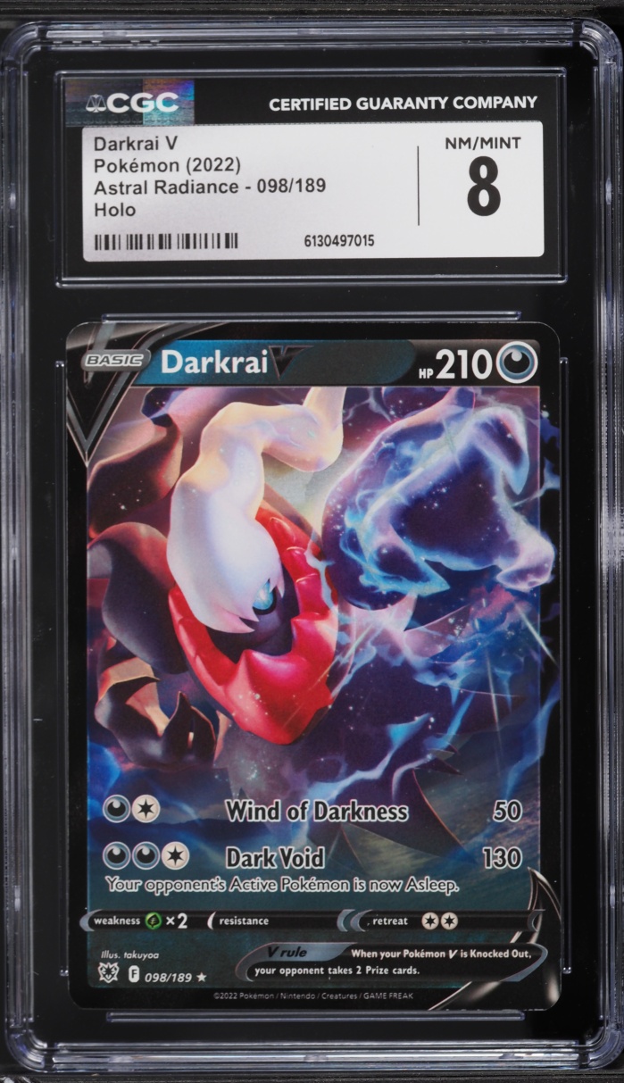 2022 Pokemon Sword & Shield Astral Radiance Full Art Darkrai V #98 CGC 8 NM-MT