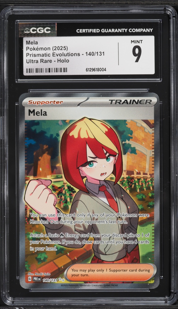 2025 Pokemon Scarlet & Violet Prismatic Evolutions Full Art Mela #140 CGC 9 MINT