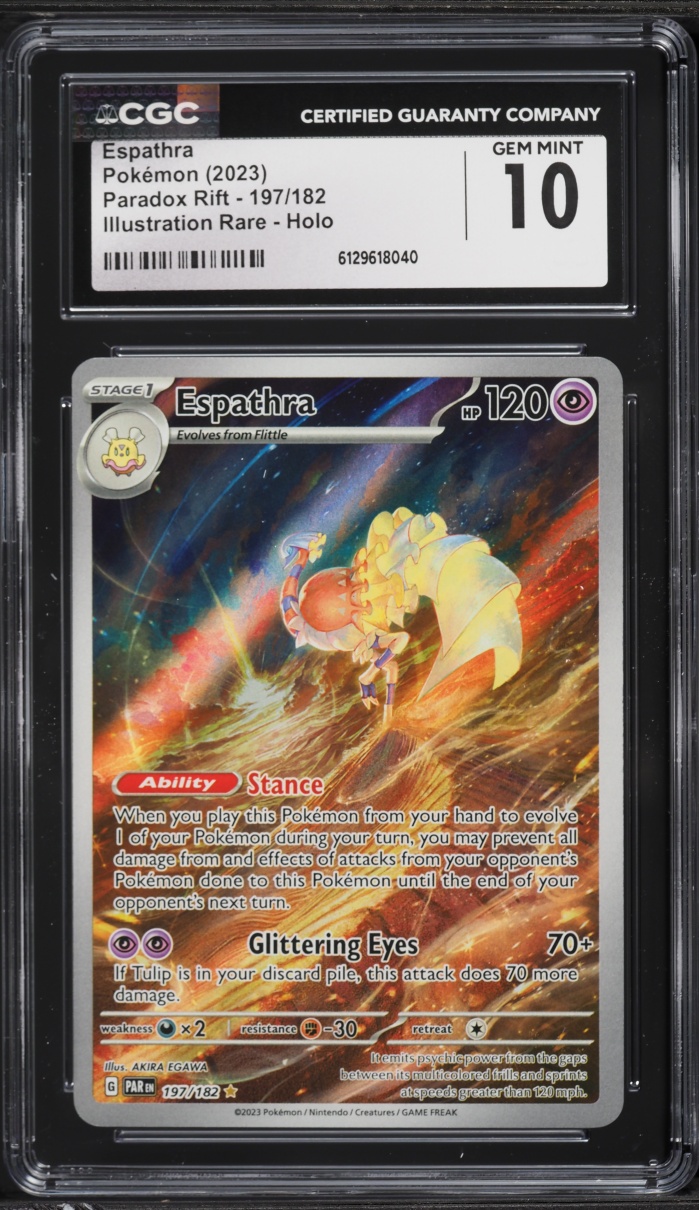 2023 Pokemon Scarlet & Violet Paradox Rift IR Espathra #197 CGC 10 GEM MINT