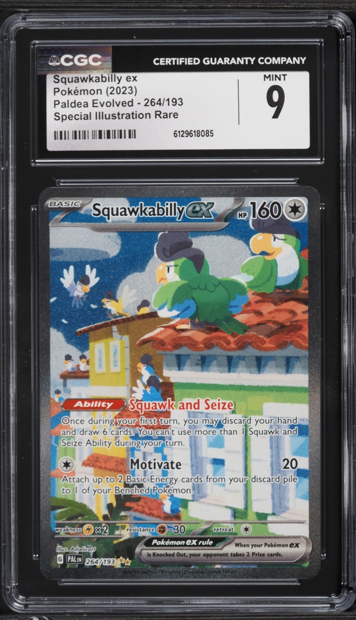 2023 Pokemon Scarlet & Violet Paldea Evolved SIR Squawkabilly ex #264 CGC 9 MINT