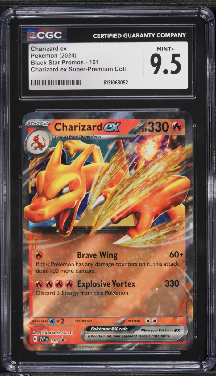 2024 Pokemon Scarlet & Violet Promo Super Premium Holo Charizard ex #161 CGC 9.5 MINT+