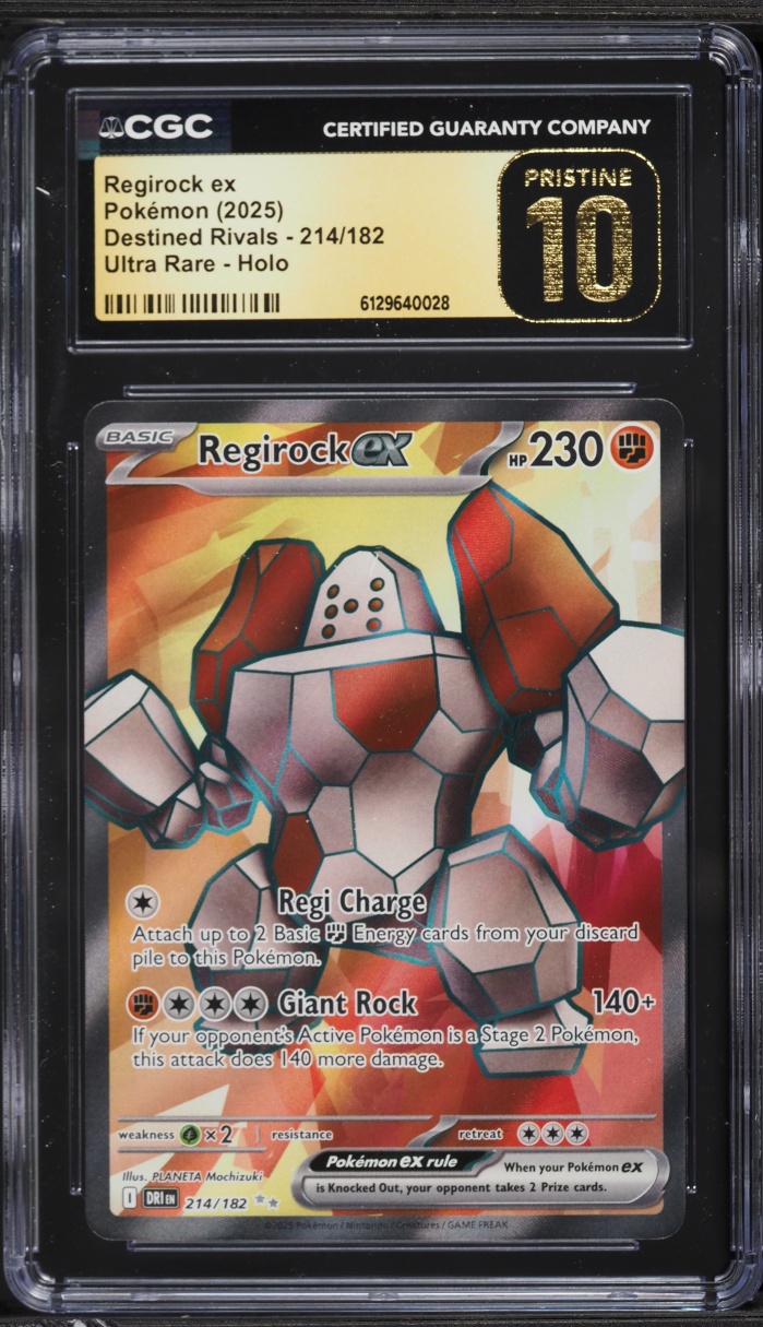 2025 Pokemon Scarlet & Violet Destined Rivals Full Art Regirock ex #214 CGC 10 PRISTINE