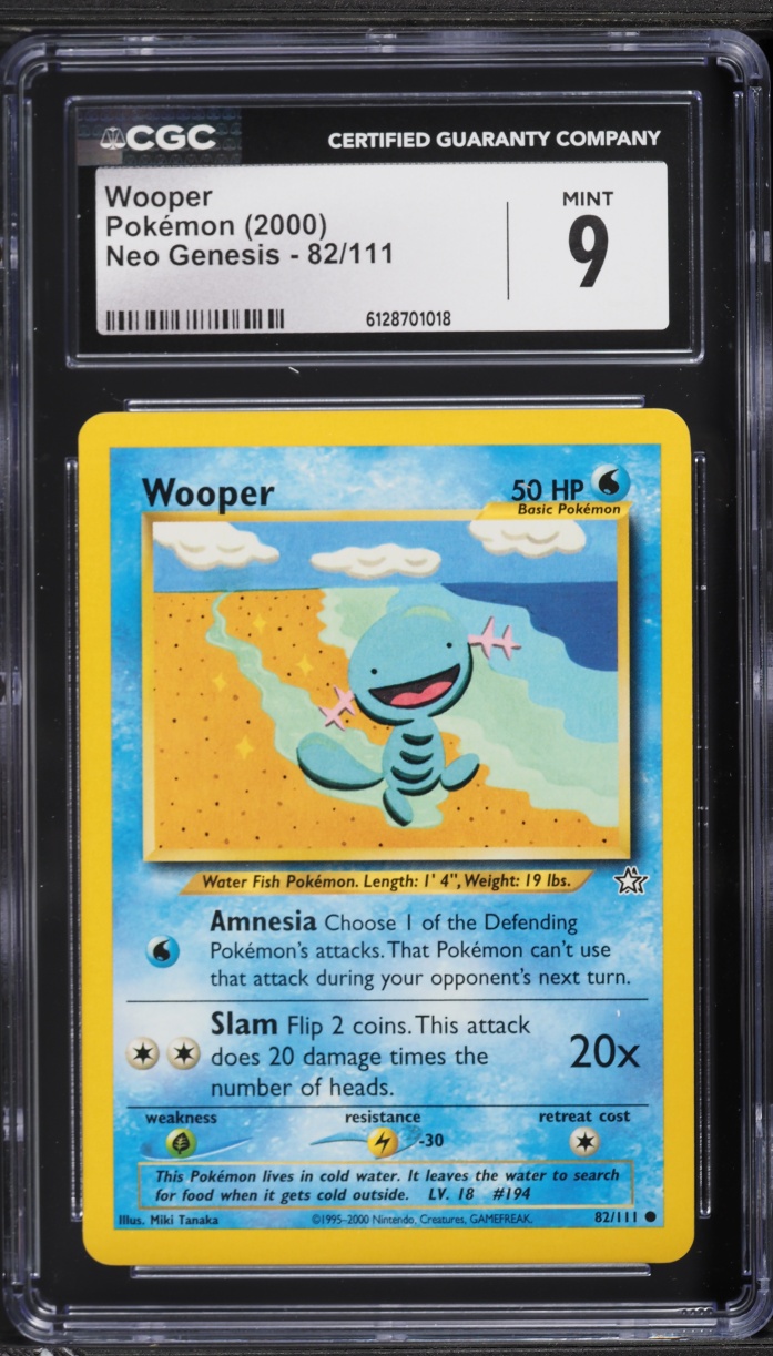 2000 Pokemon Neo Genesis Wooper #82 CGC 9 MINT