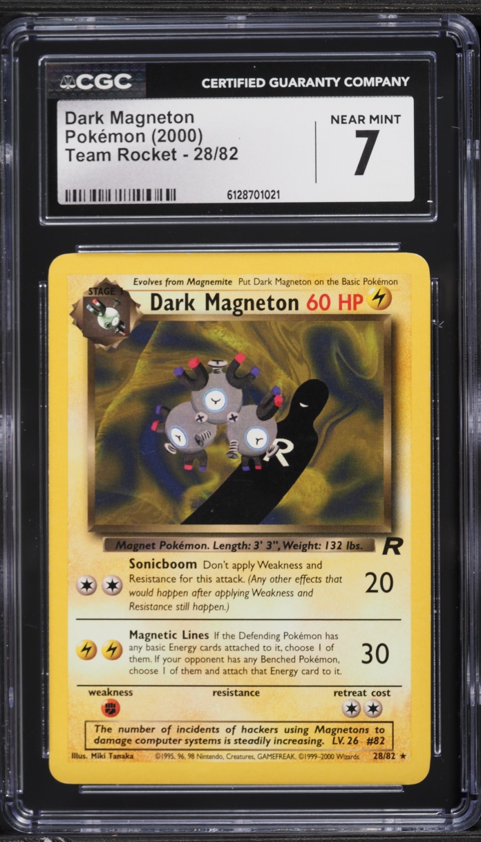 2000 Pokemon Team Rocket Dark Magneton #28 CGC 7 NRMT