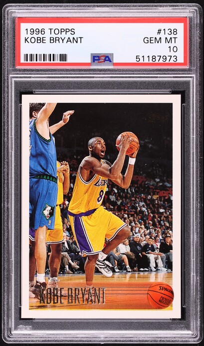 1996 Topps Chrome Refractor Kobe Bryant ROOKIE #138 PSA 9 MINT on