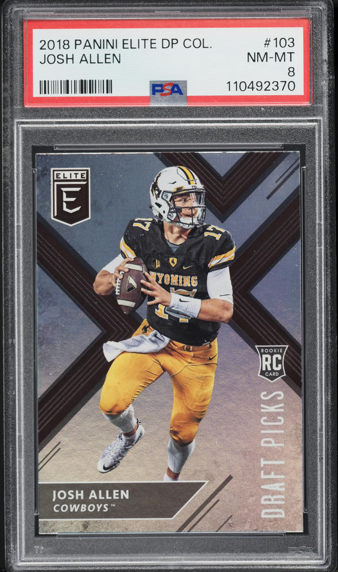 2018 Panini Elite Draft Picks Collegiate Josh Allen ROOKIE #103 PSA 8 NM-MT