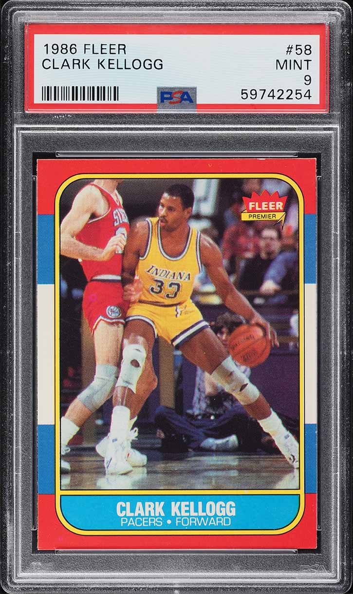 1986 Fleer Basketball Clark Kellogg #58 PSA 9 MINT