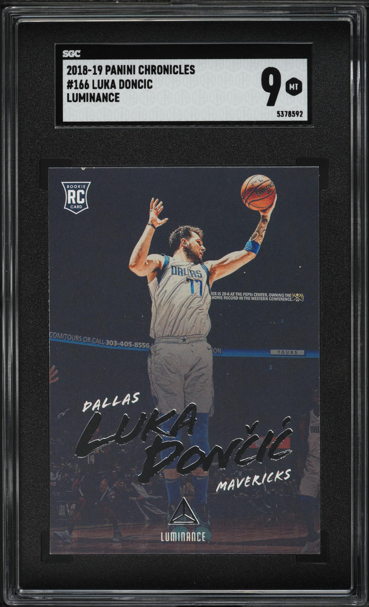 2018 Panini Chronicles Luminance Luka Doncic ROOKIE #166 SGC 9 MINT