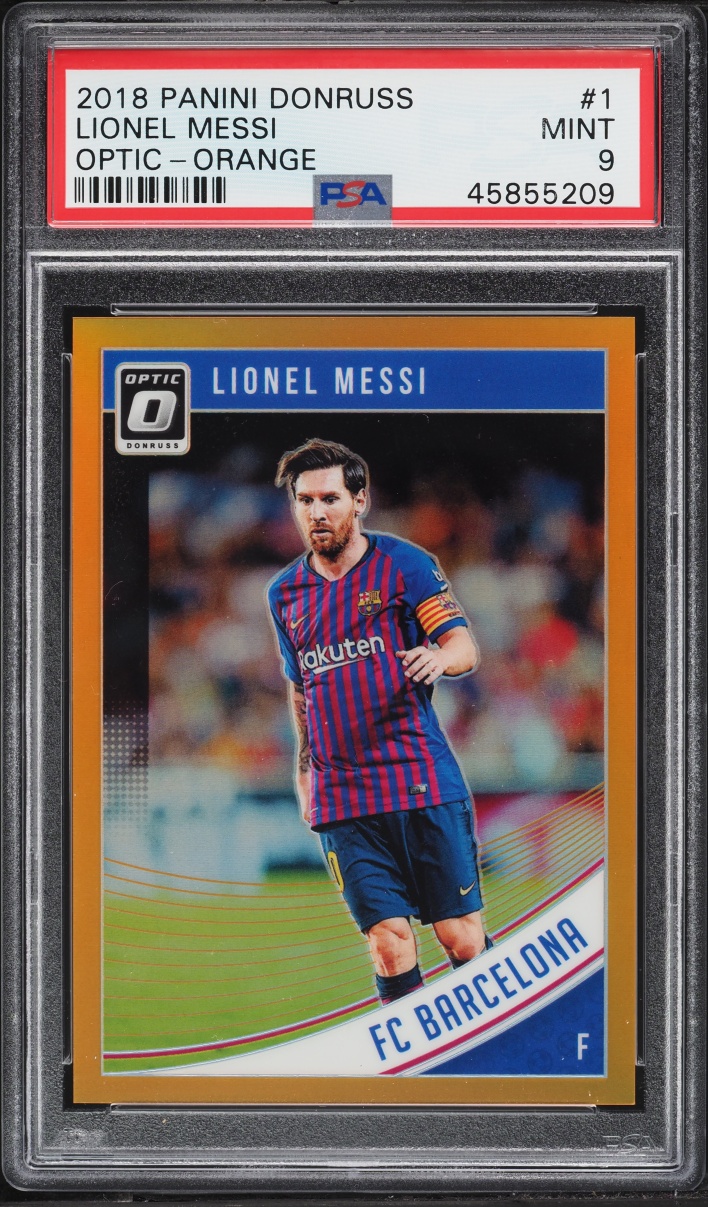 2018 Donruss Optic Orange Prizm Lionel Messi /99 #1 PSA 9 MINT
