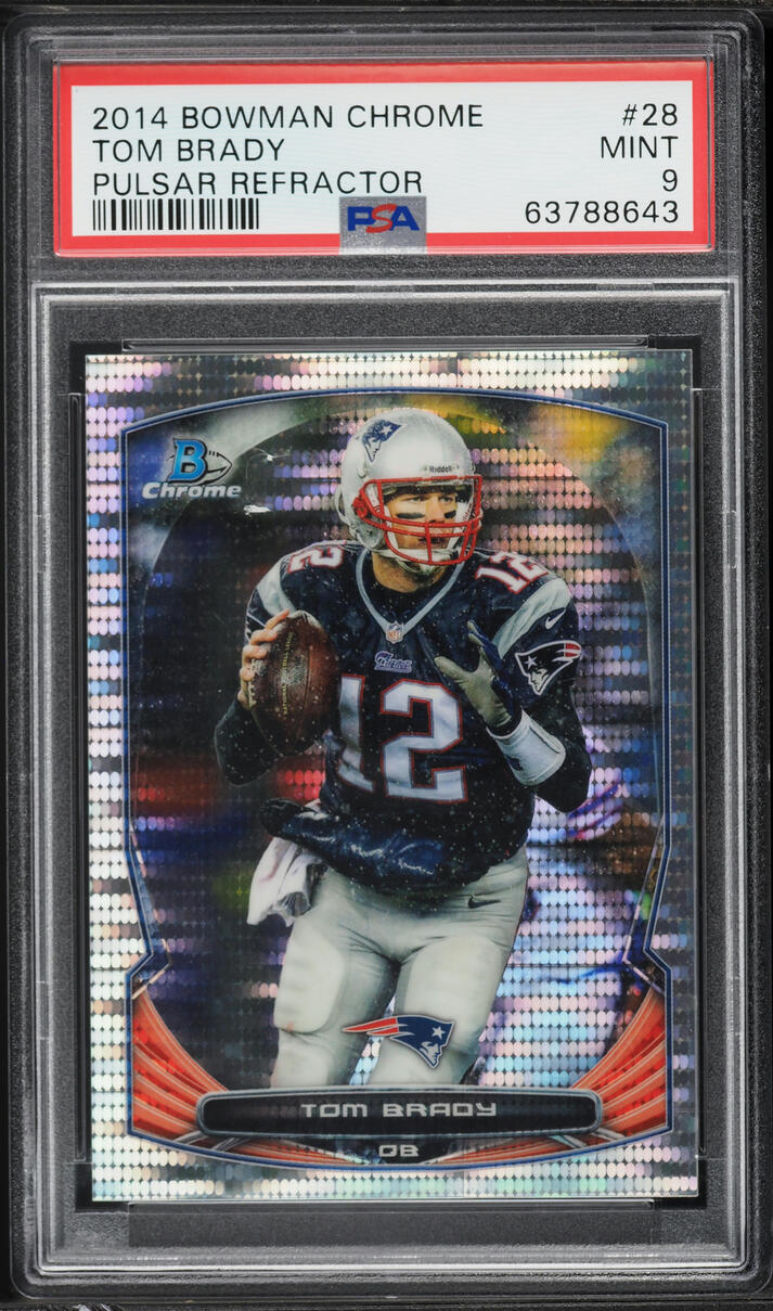 2014 Bowman Chrome Pulsar Refractor Tom Brady /271 #28 PSA 9 MINT