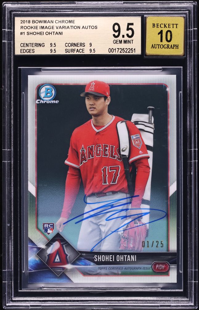 2018 Bowman Chrome Image Variation Shohei Ohtani ROOKIE AUTO 1/25 #1 BGS 9.5 GEM MINT