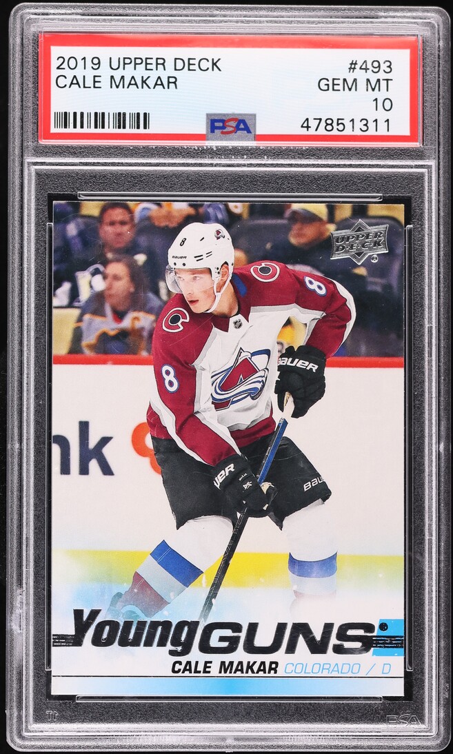 2019 Upper Deck Young Guns Cale Makar ROOKIE #493 PSA 10 GEM MINT