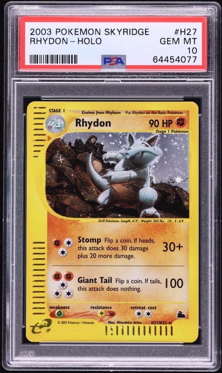 2003 Pokemon Skyridge Holo Rhydon #H27 PSA 10 GEM MINT